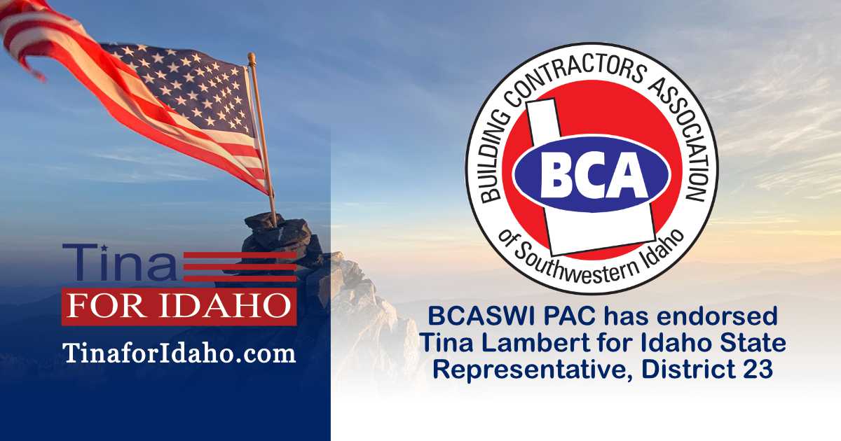 BCASWI PAC endorses Tina for Idaho State Representative, District 23